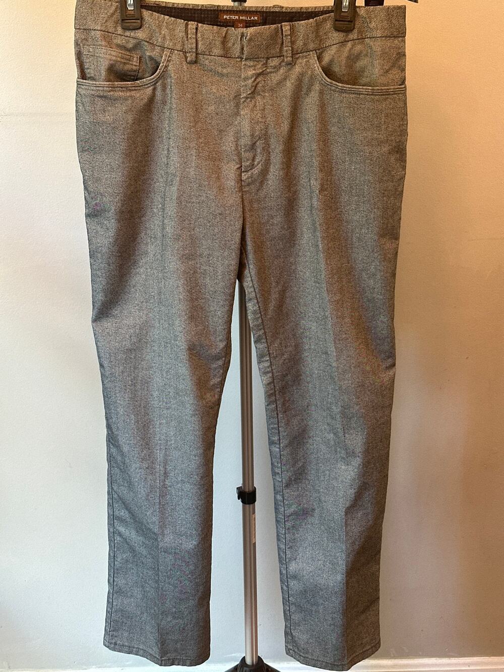Peter Millar 5-Pocket Chino Pants Men 34x28 Grey Golf Quiet Luxury Preppy